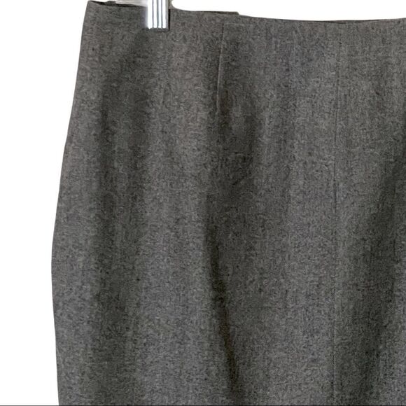 Banana Republic Stretchy Wool Gray Ruffle Zip Front Knee Length Skirt Size 10 - Picture 5 of 9
